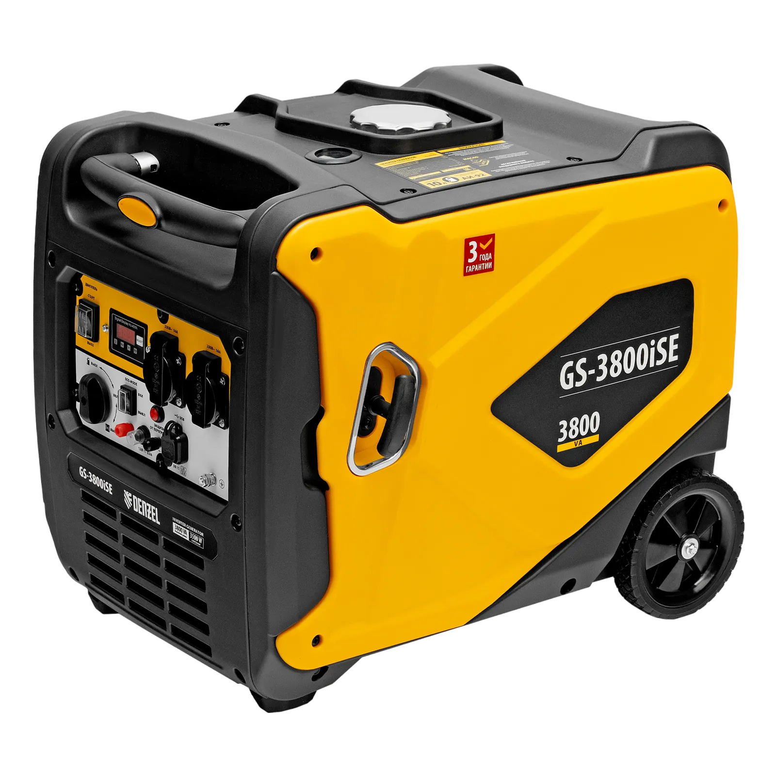 Генератор инверторный DENZEL GS-3800iSE, 3,8 кВт, 230 В, закрытый корпус,электростартер