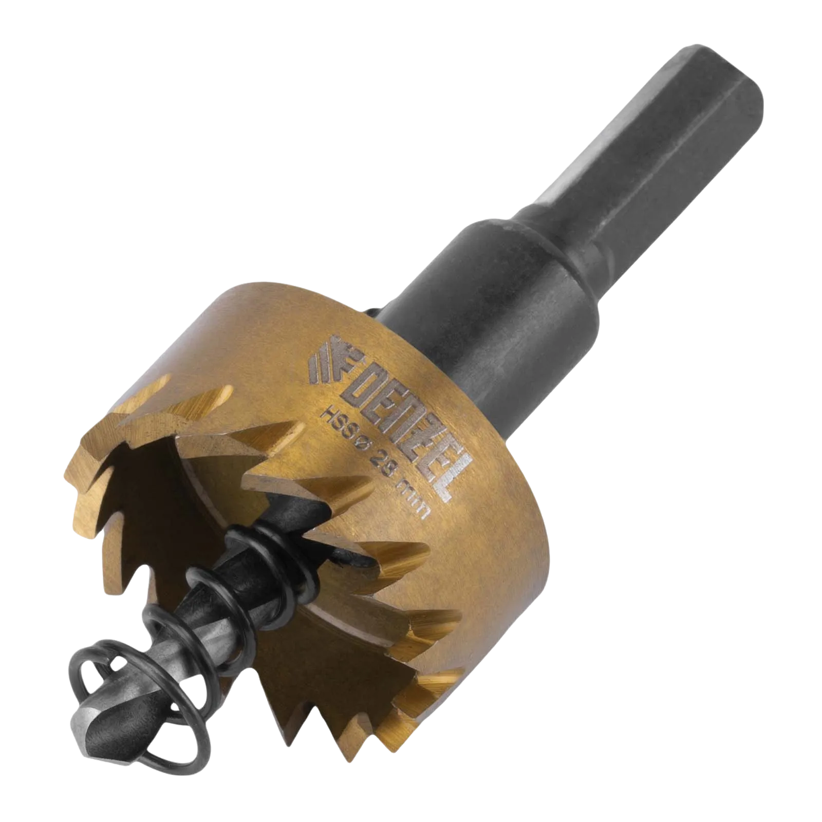 Коронка по металлу DENZEL 724106, 28 мм, HSS, нитридтитановое покрытие