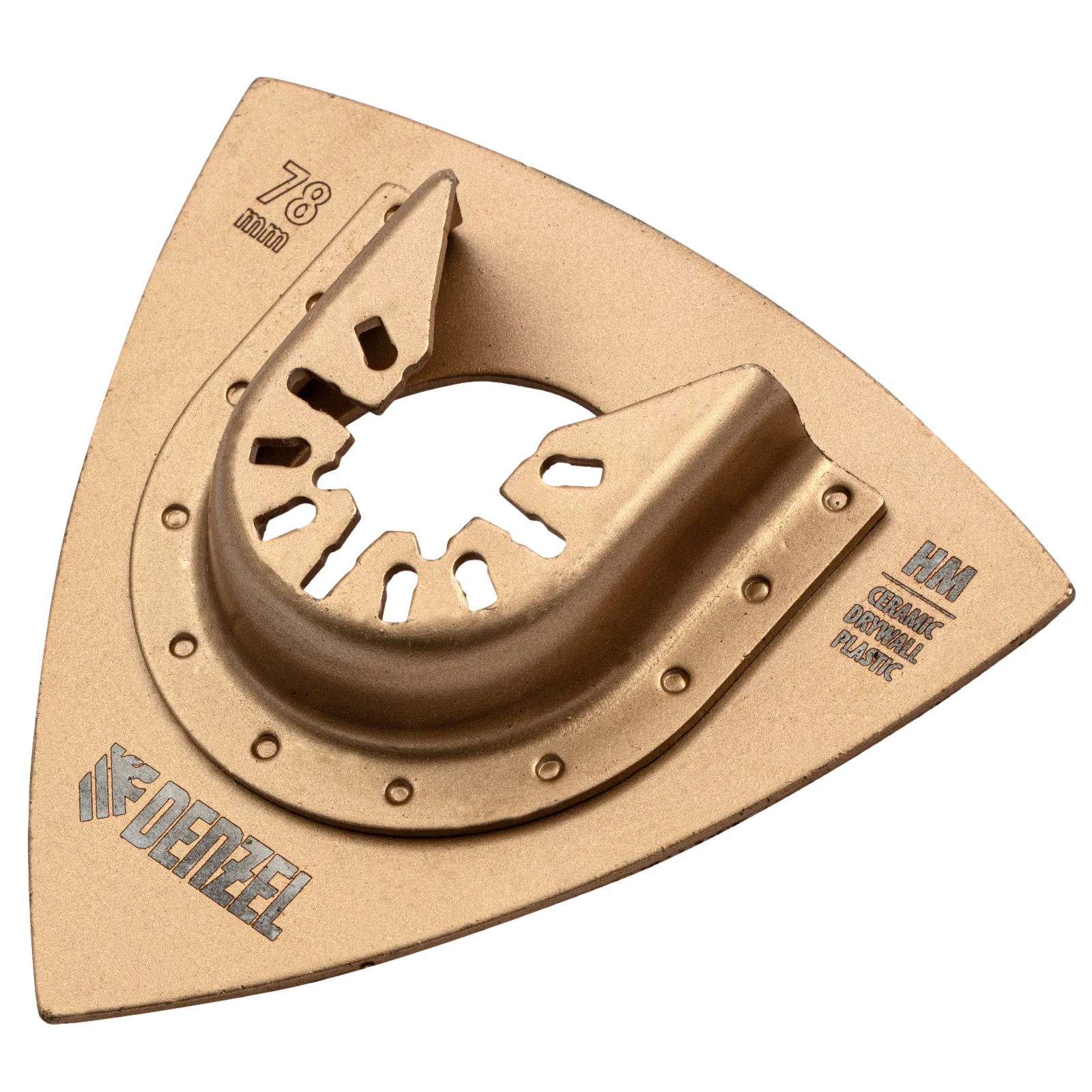 Насадка для МФИ DENZEL 782323 шлифовальная дельтавидная, HM, по плитке и дереву, 78 мм