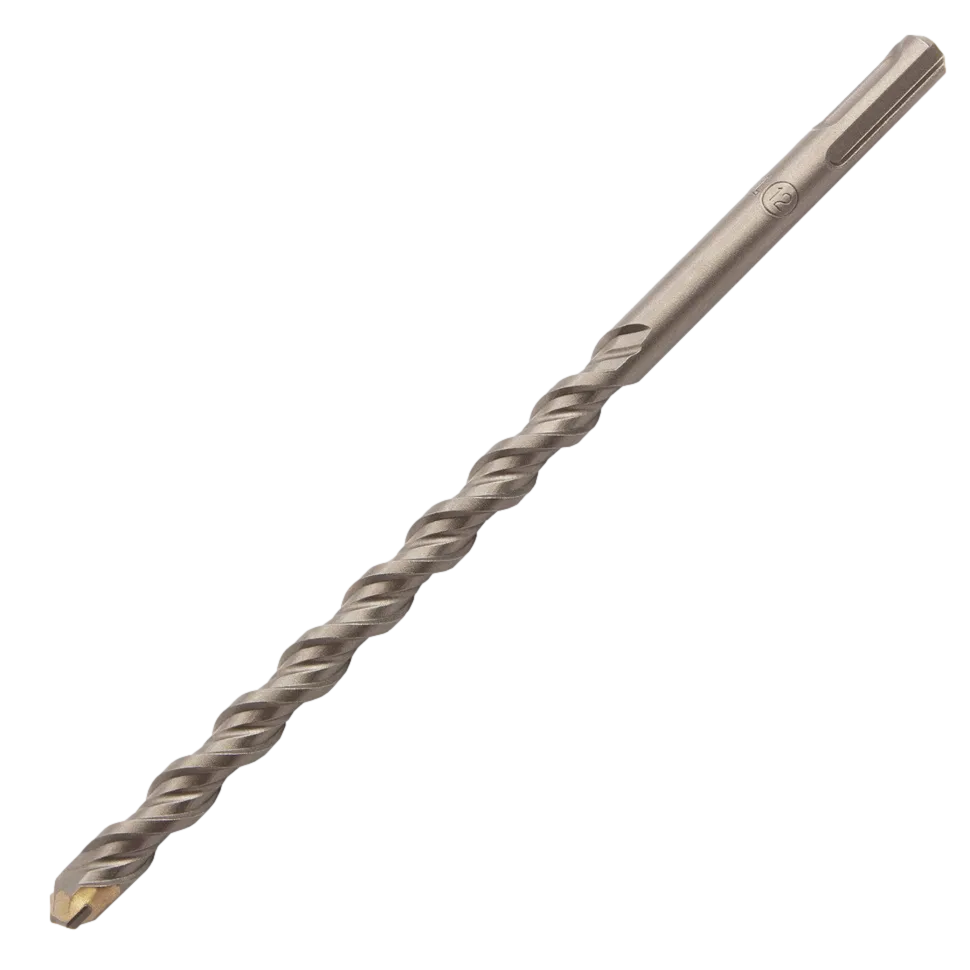 Бур по бетону DENZEL 705024, 12 x 210 мм, двойная спираль, три пылеотводящие кромки