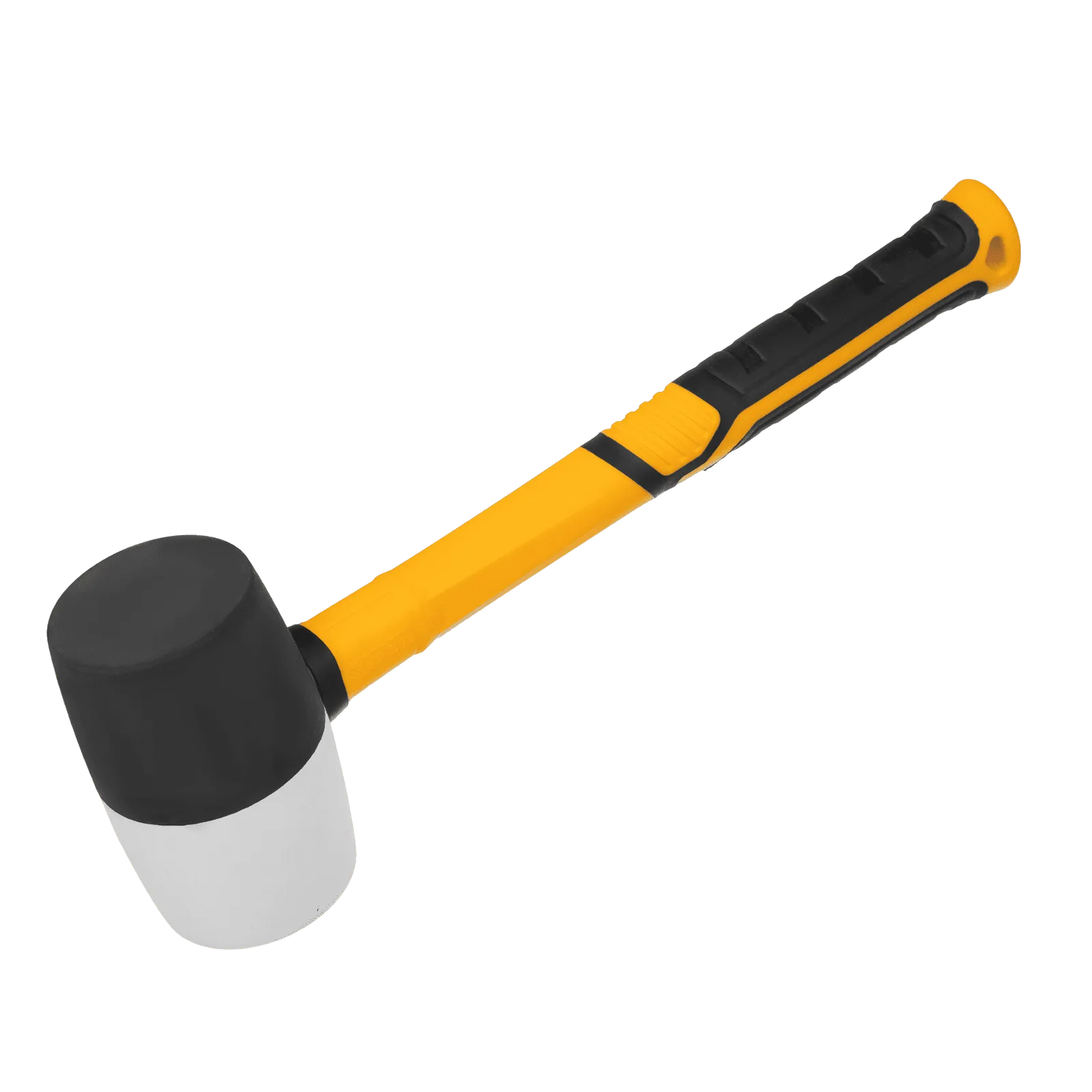 Киянка резиновая DENZEL 680 г, черно-белая, фибергласовая рукоятка c TPR покрытием