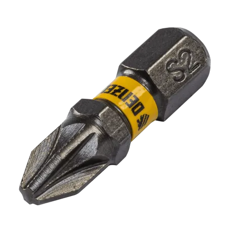 Бита DENZEL PZ2х25, сталь S2, шестигранный профиль, 10 шт. Е 6,3