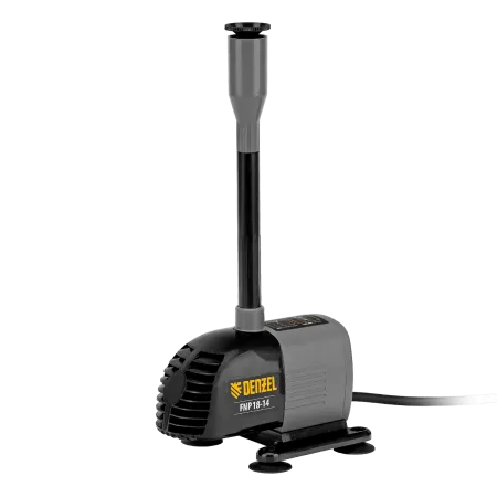 Насос фонтанный DENZEL FNP18-14, 18 Вт, подъем 1,4 м, 750 л/ч, колокольчик/каскад