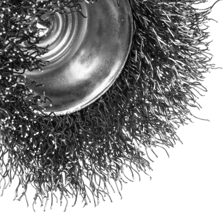 Щетка для дрели DENZEL, 50 мм, Чашка, со шпилькой, нержавеющая витая проволока