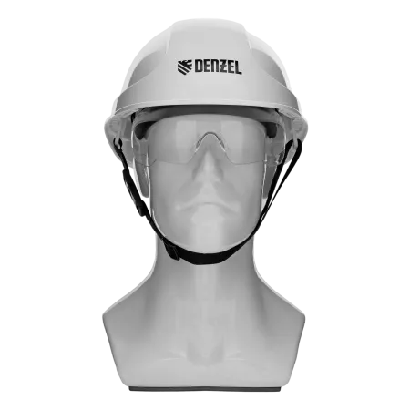 Каска защитная DENZEL ударопр.«Форвард» (К-05),ABS/PC,комплект со встроен.очк.ОЧК-05 Форвард, белая