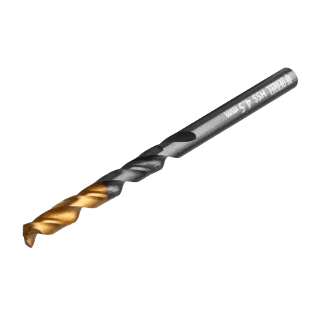 Сверло по металлу DENZEL 4,5 мм, HSS-Tin, Golden Tip, 10 шт.