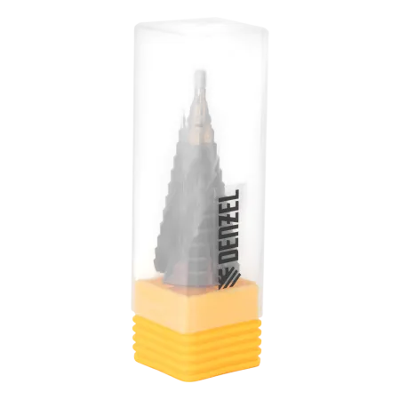 Сверло ступенчатое DENZEL, 4-6-8-10-12-14-16-18-20-22-24-26-28-30-32 мм, Р6М5К5, 6-гр. хвостовик