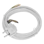 Шнур сетевой Energy Series DENZEL, ПВС, 3 м, 3 x 1 мм, с неразборной вилкой, белый