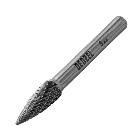 Борфреза по металлу DENZEL твердосплавная, параболическая заостренная, тип-G, 8 мм