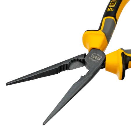 Длинногубцы прямые DENZEL 205 мм, трехкомпонентные рукоятки