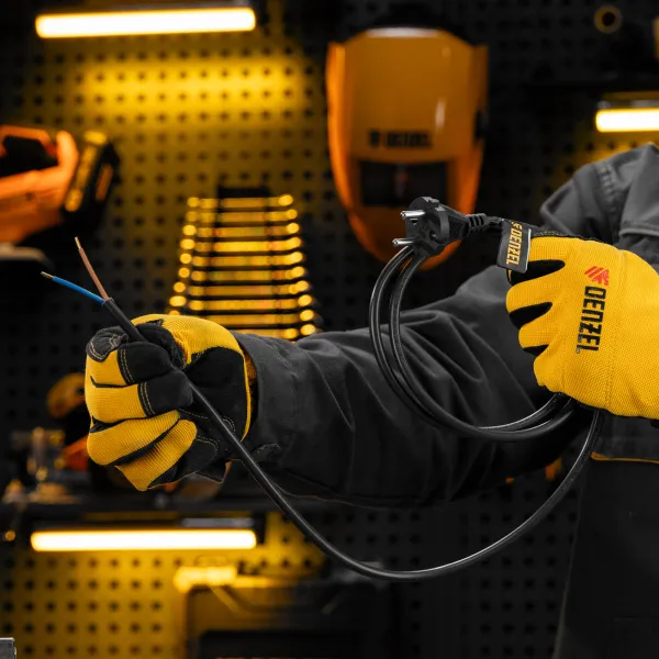 Шнур сетевой Energy Series DENZEL, ПВС, 1,5 м, 2 x 1 мм, с неразборной вилкой, черный