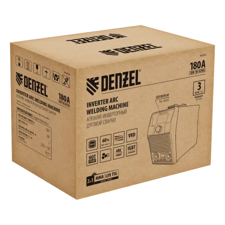 Аппарат инвертор DENZEL. дуговой сварки SDR-185 Ultra, 180 А, ПВ 60%