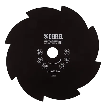 Диск для триммера DENZEL 96328, 230 x 25.4 мм, толщина 1.6 мм, 8 лезвий