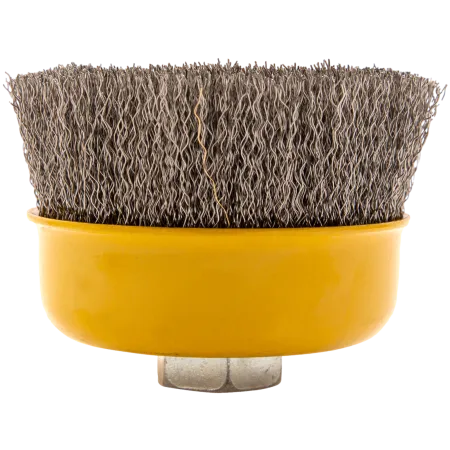 Щетка для УШМ DENZEL 746053, 100 мм, «чашка», витая нержавеющая проволока 0.3 мм, М14