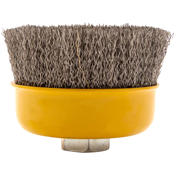 Щетка для УШМ DENZEL 746053, 100 мм, «чашка», витая нержавеющая проволока 0.3 мм, М14