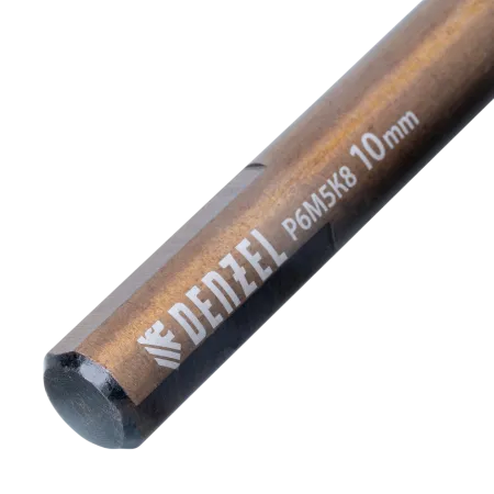 Набор сверл по металлу DENZEL, 1-10 мм, Р6М5К8-TiN, Golden Tip, 19 шт