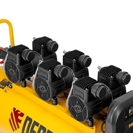 Компрессор безмасл. малошумн. DENZEL DLP-4500/150, 4,5 кВт, 3х1,5 кВт,150 л, 2850 об/мин,750 л/мин