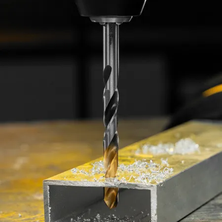 Сверло спиральное по металлу DENZEL 8 x 117 мм, Р6М5, Golden Tip, многогранная заточка