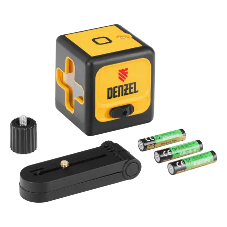 Лазерный уровень  DENZEL DQB, 30 м, зеленый луч, батарейки, сумка