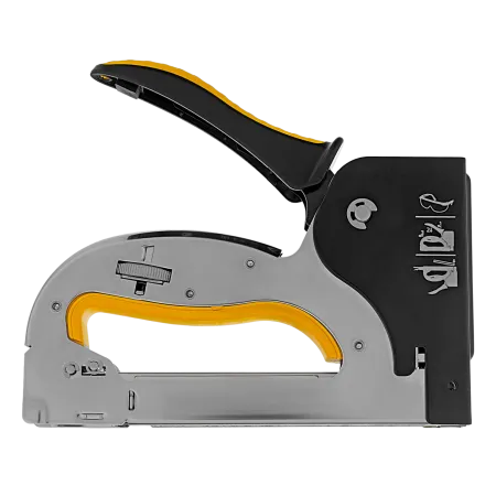 Степлер DENZEL скобы в комплекте, плавная регулировка удара, 2К рукоятка, тип 53, 4-14 мм