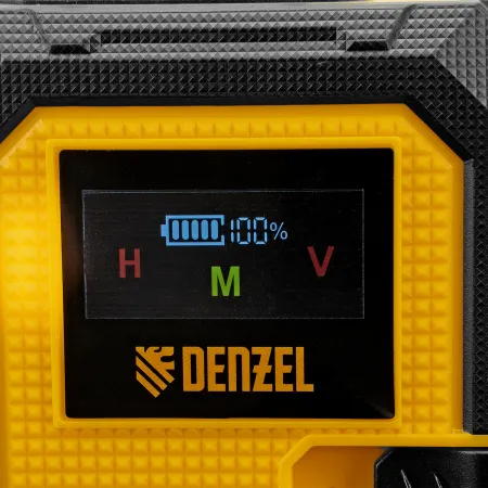 Лазерный уровень мультипризменный DENZEL DLV-360-3C, 30 м, зеленый луч, Li-Ion 2,4 Aч, кейс