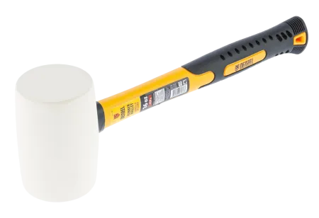 Киянка резиновая DENZEL 16 oz, белая резина, фибергласовая рукоятка