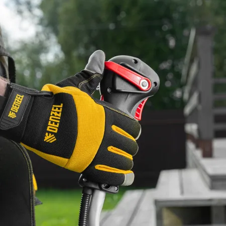 Триммер бензиновый DENZEL DT-43E, 43 см3, неразъемная штанга, электростартер, состоит из 2 частей