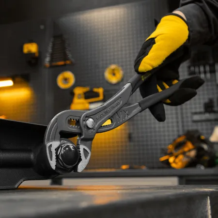 Клещи переставные DENZEL кнопочный механизм, обливные рукоятки, 300 мм