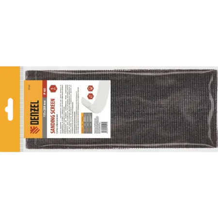 Сетка абразивная DENZEL 75189, P600, 115 x 280 мм, 5 шт.