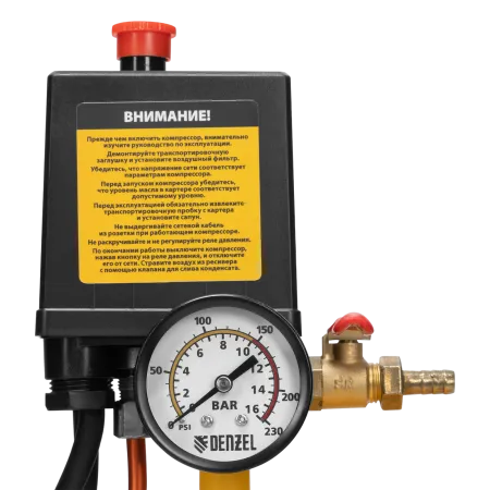 Компрессор воздушный DENZEL BCV2300/100, 2.3 кВт, ременный привод, 100 литров, 440 л/мин