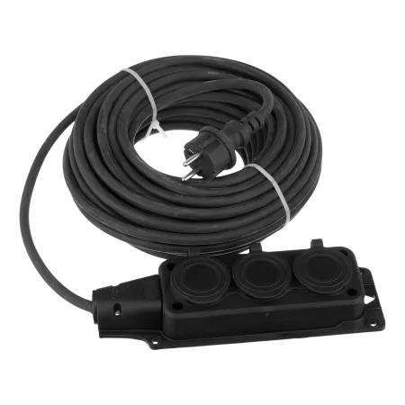 Удлинитель-шнур силовой Top Series DENZEL, КГТТ, 20 м, 3 розетки, 3 x 2,5 мм