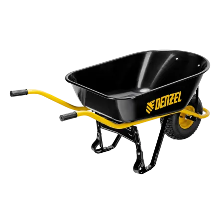 Тачка строительная DENZEL, усиленная, объем 130 л, 230 кг, колесо 15х6.00-6