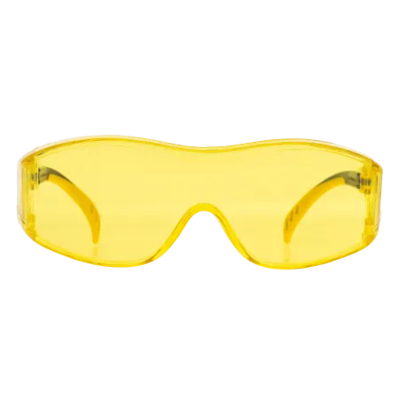 Очки защитные DENZEL открытые, поликарбонатные, увеличенная желтая линза, регулируемые дужки