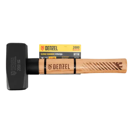 Кувалда DENZEL 2000 г, кованая головка, буковая рукоятка
