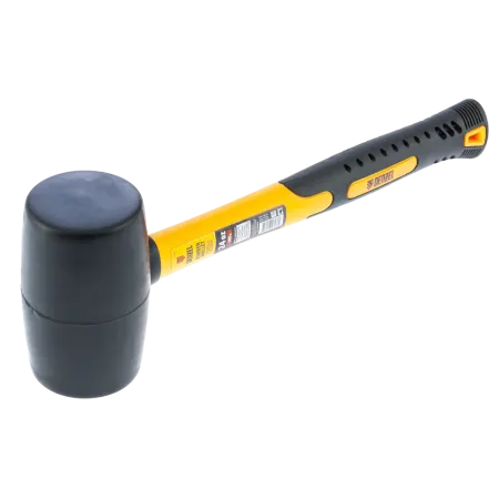 Киянка резиновая DENZEL 24 oz, черная резина, фибергласовая рукоятка