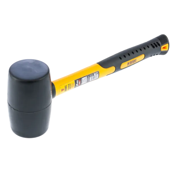 Киянка резиновая DENZEL 24 oz, черная резина, фибергласовая рукоятка