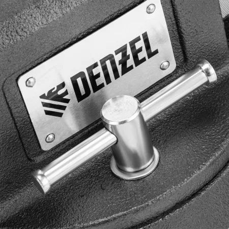 Тиски слесарные DENZEL BVH-125, 125 мм, поворотные, стальная направляющая, с наковальней