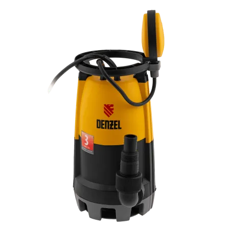 Дренажный насос DENZEL DP600S для чистой и грязной воды, 600 Вт, напор 7 м, 13000 л/ч