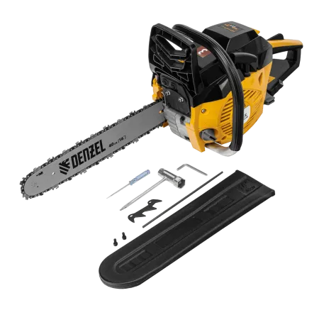 Пила цепная бензиновая DENZEL DGS-4516, шина 40 см, 3 л.с, шаг 3/8, 57 звеньев