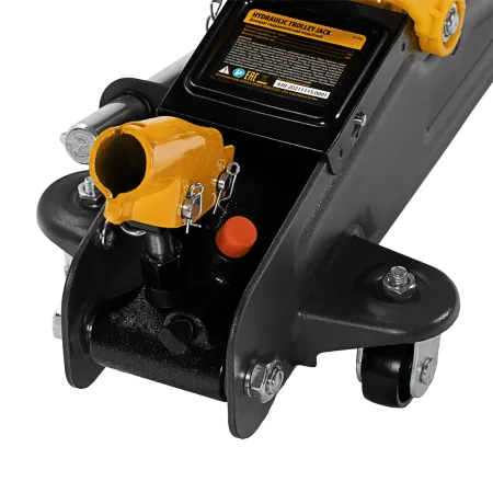 Домкрат гидравлический DENZEL подкатной с фиксатором, 2 т, 130-330 мм