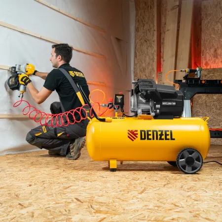 Компрессор воздушный DENZEL X-PRO DKV2200/100, 2.2 кВт, 400 л/мин, 100 л