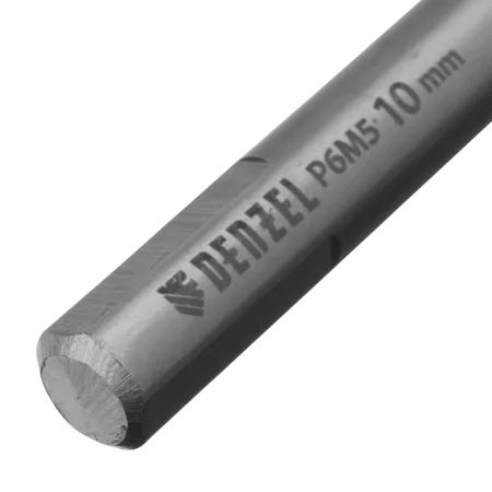 Сверло спиральное по металлу DENZEL 10 x 133 мм, Р6М5, Golden Tip 