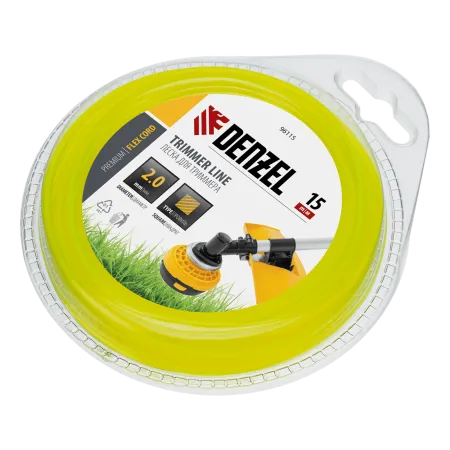 Леска для триммера DENZEL Flex Сord 96115, 2 мм x 15 м, квадратная, блистер