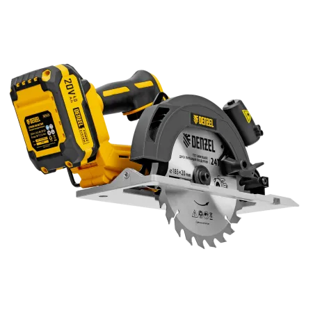 Пила циркулярная аккумуляторная бесщет. DENZEL CCSH-BL-20-185, 185 мм, Li-Ion, 20 В