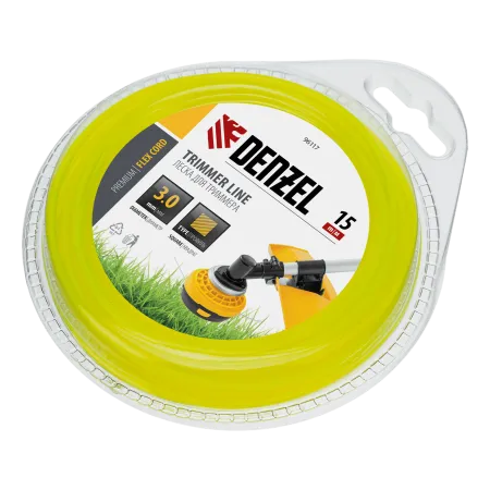 Леска для триммера DENZEL Flex Сord 96117, 3 мм x 15 м, квадратная, блистер