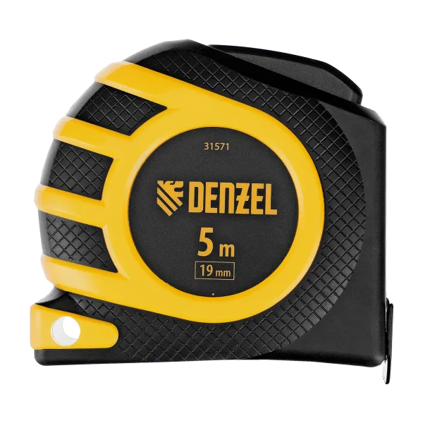 Рулетка DENZEL 5м x 19 мм, магнит, двухсторонний зацеп, нейлон, двуст. шкала, автоматич