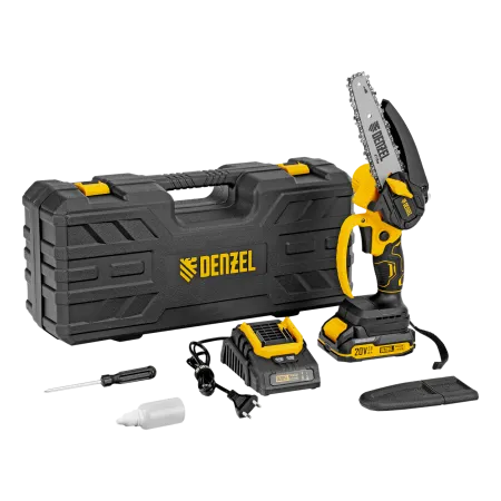 Цепная мини-пила аккумуляторная бесщет. DENZEL CCS-150, шина 150 мм, Li-Ion, 20 В