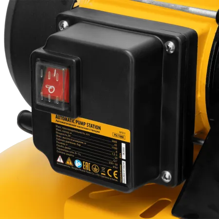 Насосная станция DENZEL PSL1100X, 1100 Вт, 3600 л/ч, ресивер 50 л, подъем 45 м, нержавейка