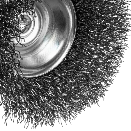 Щетка для дрели DENZEL, 65 мм, Чашка, со шпилькой , нержавеющая витая проволока
