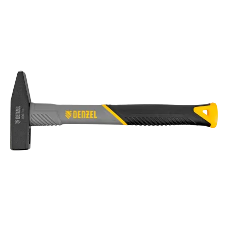 Молоток слесарный DENZEL 400 г, кованый, фибергласовая  рукоятка c TPR покрытием